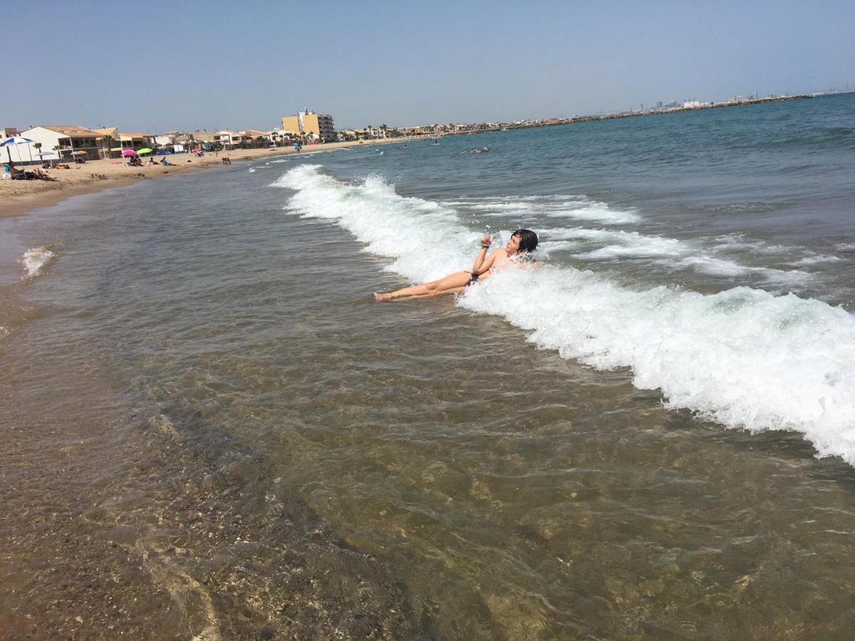 Apto Con Piscina En La Playa Cerca De Vlc Con Ac Puzol Exterior foto